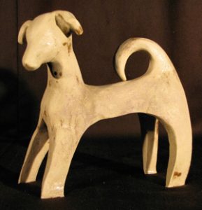 A Family Dog Ceramic Sculpture by Artist Susan Gorris